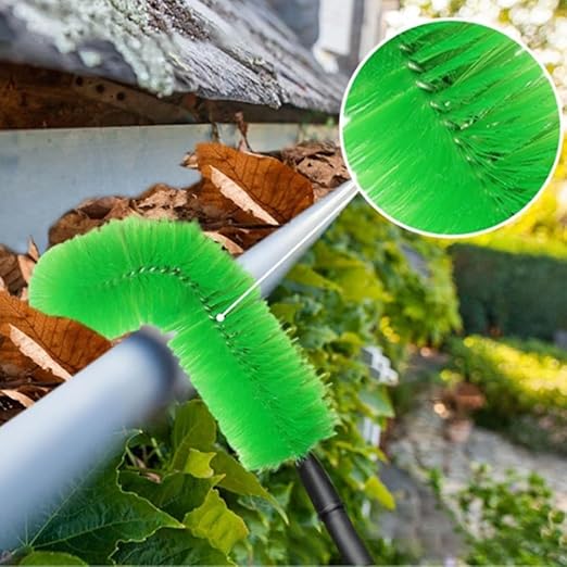Adjustable Telescopic Gutter Cleaning Tool Homeowners DIY Enthusiasts - Safe Effective Gutter Cleaner with Extension Rod Inspection Mirror(04)
