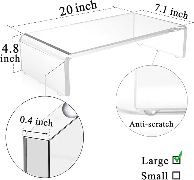 VAOLLO Anti-Cat keyboard cover, laptop keyboard covers cat proof, clear keyboard protector, PC Desk Stand for Keyboard Storage acrylic Monitor Stand Riser and Laptop Stand Riser (20"/7.1"/4.8")