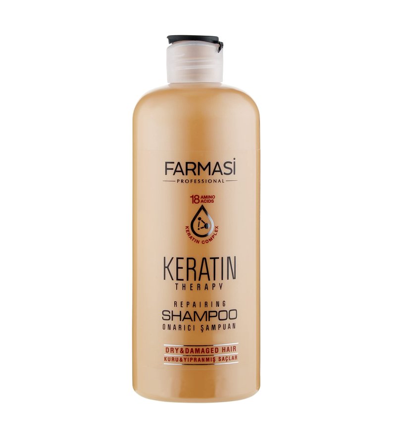 FARMASi Keratin Therapy Repairing Shampoo, Deep Cleansing & Nourishing Care for Dry Damaged Hair, Restores Softness Smoothness & Shine, 12.2 fl oz