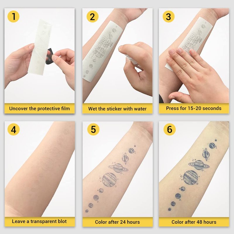 INKARTLINK Tattoo Tech, 2 Sheets Large Semi Permanent Tattoo, Adult Art Design Temporary Tattoos, Lasts 1-2 Weeks, Waterproof, Realistic Look, No Adhesive, No Reflection (Ink Flower Design)