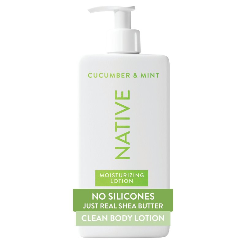 Native Body Lotion, Cucumber & Mint, 48-Hour Hydration for Dry & Sensitive Skin, Made with Plant-Based Moisturizers like Shea Butter, Silicone & Paraben Free, 16.5 fl oz