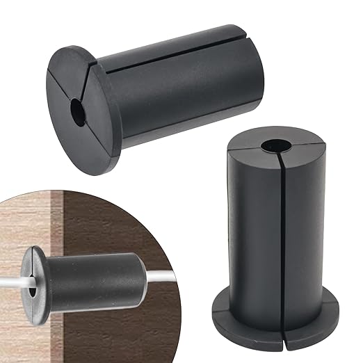 EASYEAH 2pc Starlink Cable Grommet 1" Silicone Waterproof Wall Hole Pass Through Split Cable Bushings for TV Wire Ethernet Cord, Starlink Cable Routing Kit Accessories, 52.5mm/2.07" Ht, Black