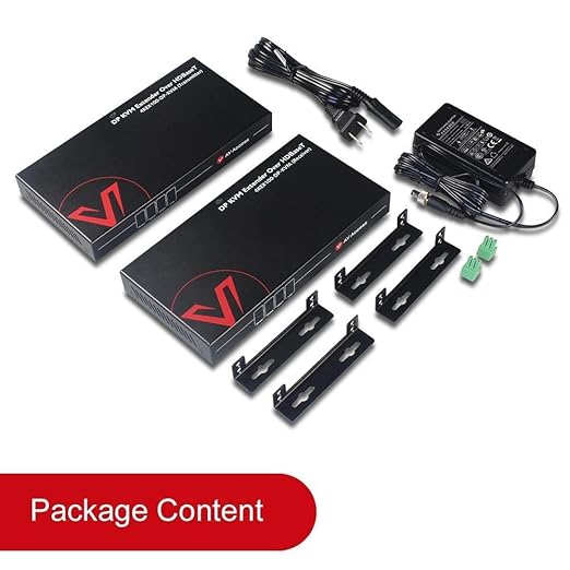AV Access DisplayPort KVM Extender 330ft/100m, 4K@30Hz, Zero Latency, USB 2.0 Keyboard Mouse Control, HDBaseT PoE, RS232, EDID, for Server Room, Control Room