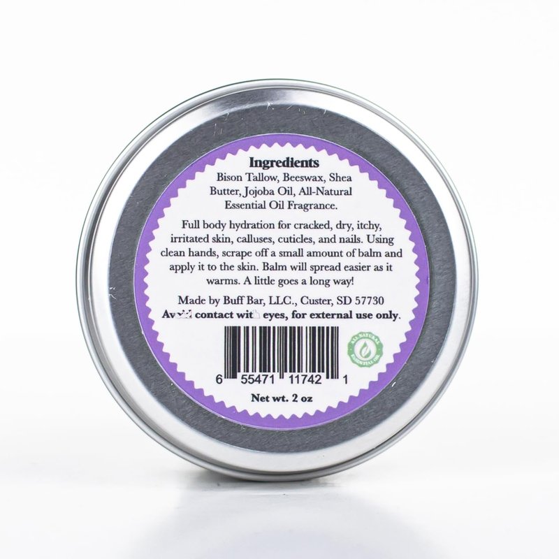 Big Crazy Buffalo Buff Bar Bison Tallow Balm Lavender Mint, All Purpose Skin Moisturizer, Dry Cracked Skin Hands Face Feet, Natural Non-Comedogenic Hydration, Sensitive Skin, 2 oz Tin (2-Pack)