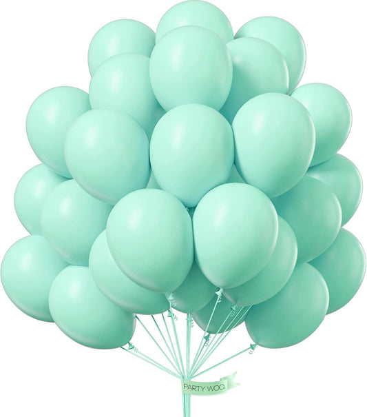 PartyWoo Teal Balloons - 50 Pack 12 Inch Pastel Turquoise Balloons for Graduation & Baby Showers