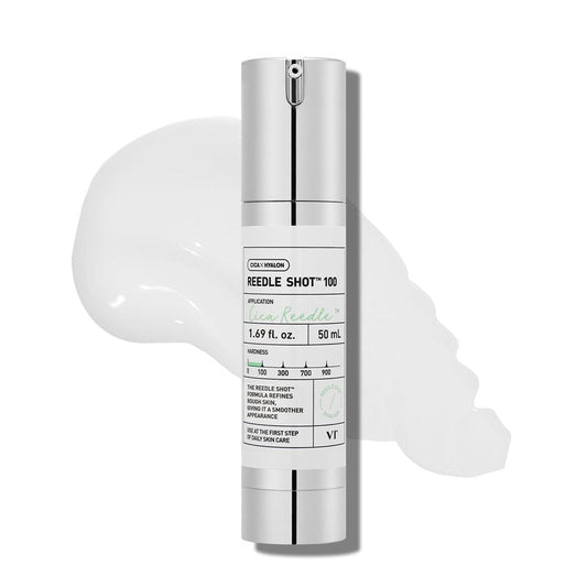 VT COSMETICS CICA Reedle Shot 100, Spicule Microneedling Serum for Pore Care & Exfoliation, Exosome, Centella Asiatica for Glass Skin, Skin Texture, Korean Liquid Skin Booster (1.69 Fl Oz / 50ml)