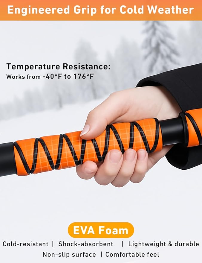 EcoNour 36" Extendable Snow Brush and Ice Scraper | 3-in-1 Telescopic Snow Removal Brush with 360Â° Rotating Head for Car Windshield | Ice Scraper for SUV, Truck, and Car | Winter Car Accessories