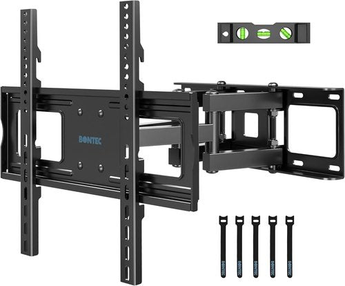 BONTEC Full Motion TV Wall Mount - Fits 23-70 Inch TVs, Holds Up to 99 lbs, Adjustable Viewing Angle