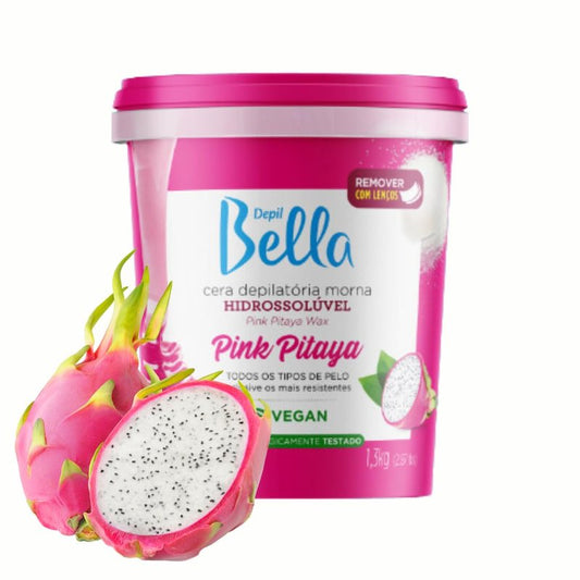 Depil Bella Brazilian Sugar Wax Pink Pitaya – Vegan Sugaring Paste for Hair Removal – Natural, Organic, Washable – Bikini, Brazilian, Legs, Face – All Skin Types, 2.87 lbs