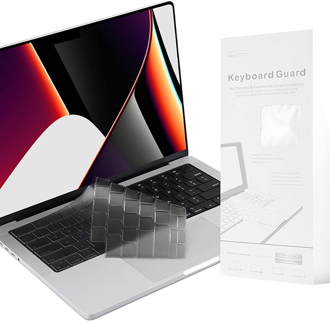 EooCoo Premium Keyboard Cover Skin Protector, Laptop Accessories Compatible with 2026 2025 2024 2023 2022 2021 M5/M4/M3/M2/M1 Pro/Max MacBook Pro 14/16, M5-M2 MacBook Air 13/15, MacBook Neo, Tinted