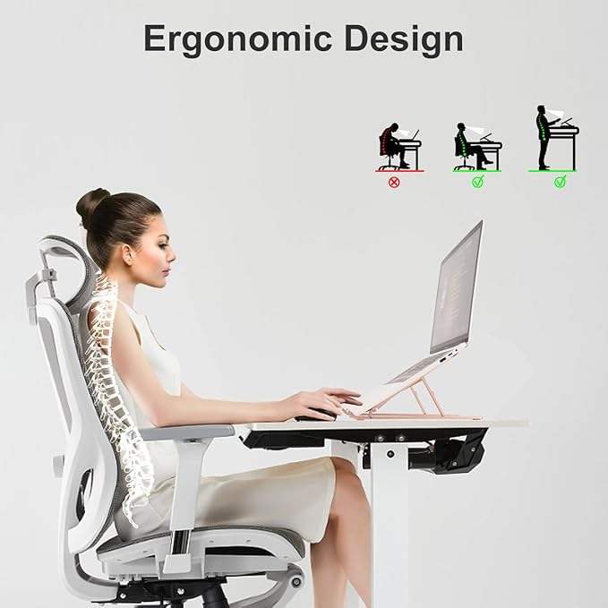 weourwe Ergonomic and Foldable Laptop Stand for Desk, Adjustable Riser, Fits All Laptops and Notebooks up to 17,Ultra-Thin,Ventilated Cooling,ABS+Silicone,Gold.