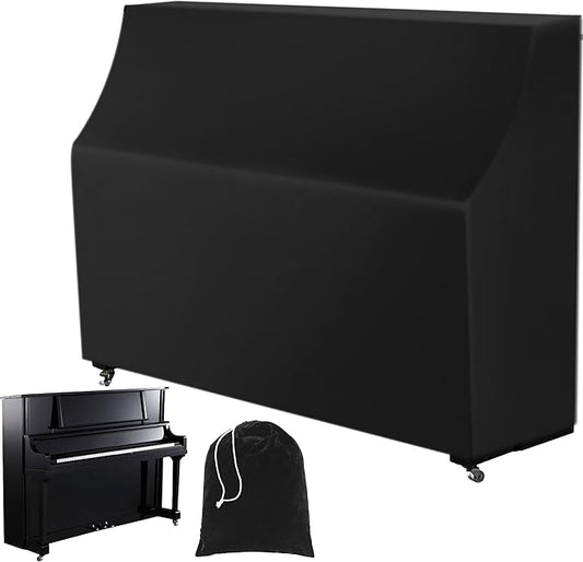Upright Piano Keyboard Dust Cover, Stretchy Music Dirt Proof Keyboard Cover With Durable Elastic & Cord Lock Must Have Piano Accessories