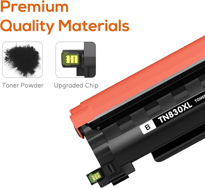 Jeostarky Compatible TN830XL Toner Replacement for Brother TN830XL TN830 XL Toner use with HL-L2460DW HL-L2405W HL-L2400D HL-L2480DW MFC-L2820DW MFC-L2760DW DCP-L2640DW MFC-L2900DW (Black,2 Pack)