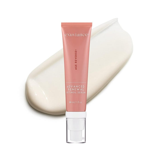 EXUVIANCE AGE REVERSE+ Advanced Renewal Retinol Overnight Serum Anti-Aging Wrinkle Reducer with 0.3% Pure Retinol, Niacinamide, NeoGlucosamine, Hyaluronic Acid, & Centella Asiatica, 30ml/1 fl oz