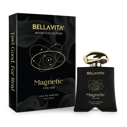 Bellavita Luxury Magnetic for Him Eau de Parfum | 100 ml (3.4 fl.oz.) | Perfume for Men | Oriental-Fresh, Bergamot, Jasmine, and Cedarwood Notes | Long Lasting Men's Fragrance