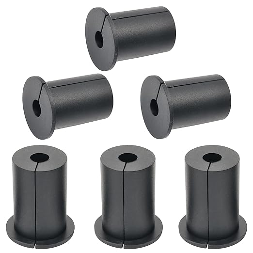 EASYEAH 6pc Starlink Cable Grommet 1" Silicone Waterproof Wall Hole Pass Through Split Cable Bushings for TV Wire Ethernet Cord, Starlink Cable Routing Kit Accessories, 38mm/1.5" Ht, Black