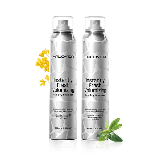 HALOVIDA Dry Shampoo for Women, Invisible Dry Shampoo Spray for Dark Hair Leaves No White Residue, Absorb Oils, Volumizing & Refresh Hair for 72 Hours, 5.07 Fl Oz (Pack of 2)