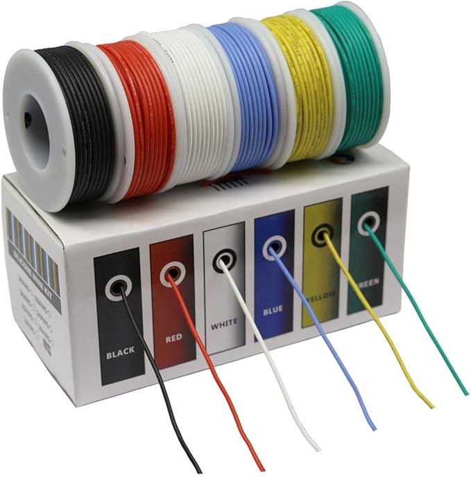 CBAZY Hook up Wire Kit (Stranded Wire Kit) 30 Gauge Flexible Silicone Rubber Electric Wire 6 Colors 32.8 feet Each 30 AWG