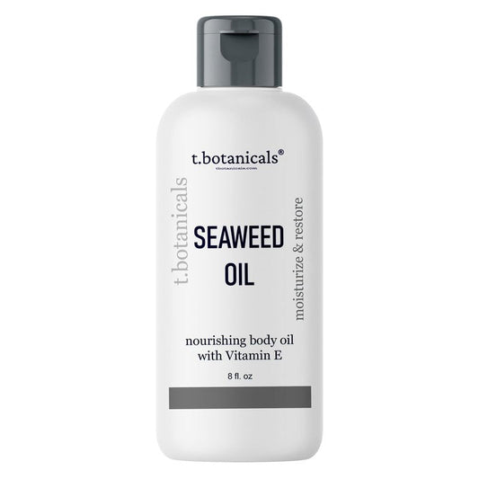 Seaweed Body Oil 8 oz. Nourishing Sea Moss Oil Fast Absorbing Firming Anti-Aging Non-Greasy Oil Day and Night Massage Kelp Moisturizer for Dry Dull, Sagging Skin, Face, Hair, Foot, Hands (Unscented)