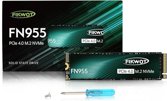 Fikwot FN955 1TB NVMe SSD M.2 2280 PCIe Gen4x4, Up to 7300MB/s, 3D NAND TLC Flash Internal Solid State Drive, Configure SLC Cache, Storage and Memory Expansion for PS5 Laptop Desktop