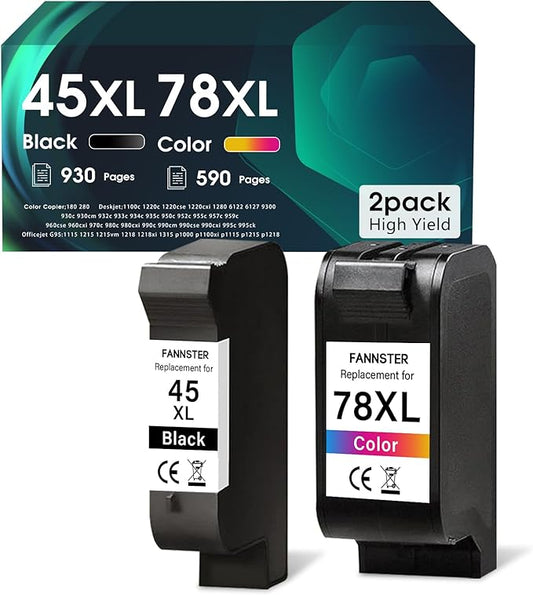 45 78 Ink Cartridge Combo Pack Compatible for HP Deskjet 1220c-ps 930C 952C 970
