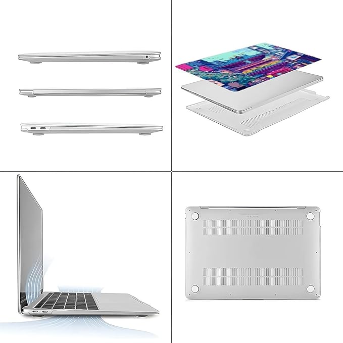 COTAIL Compatible with MacBook Air 13.3 13.6 Inch Case 2022 2021 2020 2019 Plastic Hard Shell Case Cover,13.6 Air (A2681) M2 2022, Traditional Japanese Architecture