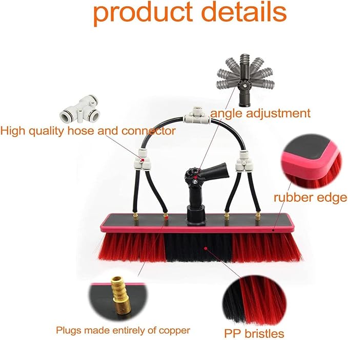 Extendable Window Cleaning Pole Aluminium Alloy Telescopic Cleaning Brush Water Fed Window Cleaning Kit Solar Panel Cleaning Equipment Roof Cleaning Tools,9.0m