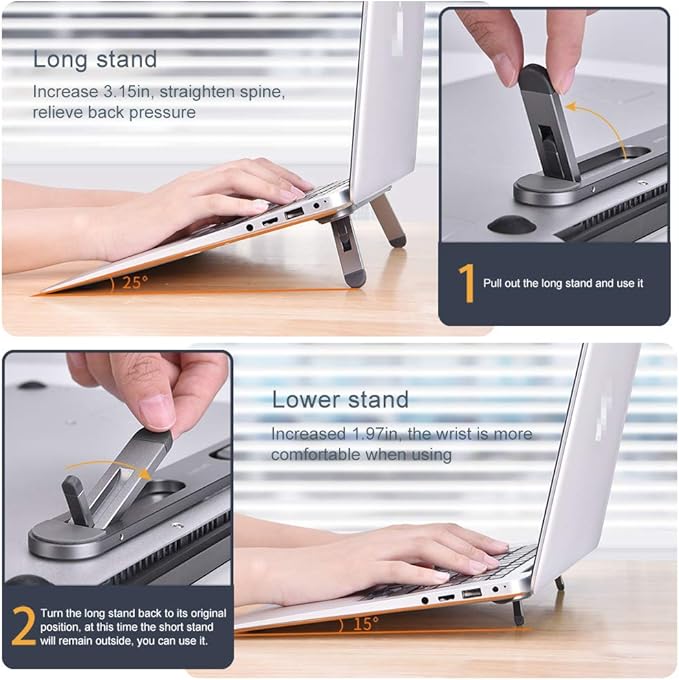 nediea Laptop Stand for Desk,Laptop Cooling Stand,Keyboard Riser, Ergonomic Laptops Elevator for Desk, Laptop Riser Compatible with MacBook Air Pro, with Dell, with HP, More 10-15.6” Laptops