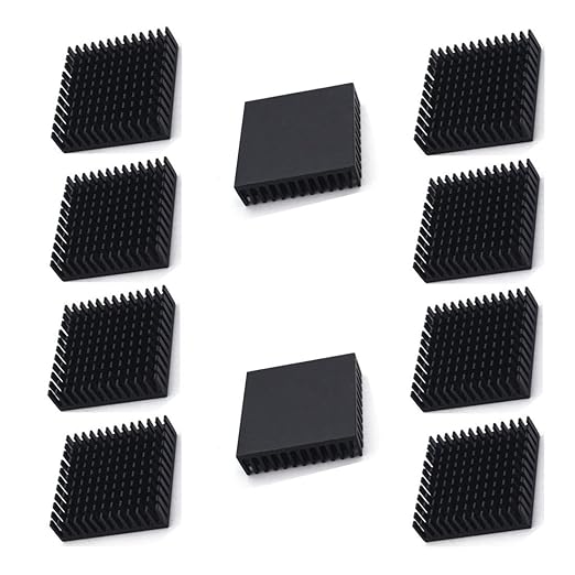 bnafes Aluminum Heatsink Chipset Heat Radiator Cooling Fin Heatsink 40mm x 40mm x 11mm Black10pcs