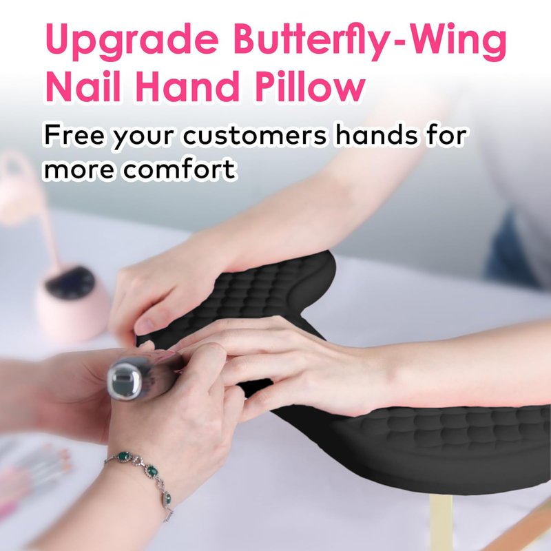 Arm Rest for Nails,U-shaped Manicure Nail Hand Rest Pillow Cushion,Foldable PU Leather Nail Tech Arm Rest for Nails Tech,Foot Hand Rest (Black)