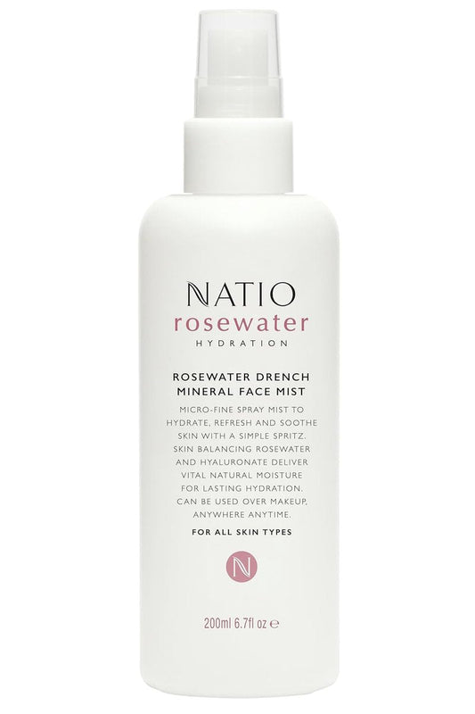 Rosewater Hydration Drench Face Mist - Mineral Moisturizer for All Skin Types | 6.7 oz Makeup-Safe Spray