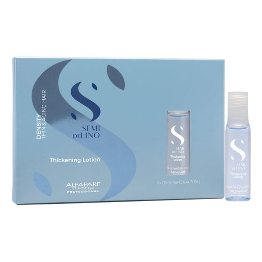 Alfaparf Milano Semi di Lino Density Thickening Serum with Heat Protection – Leave-In for Fine and Thinning Hair - Plumps with Peptide and Amino Acids - Adds Volume, Body, Shine - 6 Vials