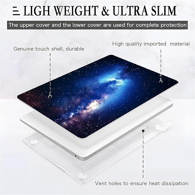COTAIL Compatible with MacBook Air 13.3 13.6 Inch Case 2022 2021 2020 2019 Plastic Hard Shell Case Cover,13.3 Air (A1932/A2179/A2337), Milky Way Galaxy