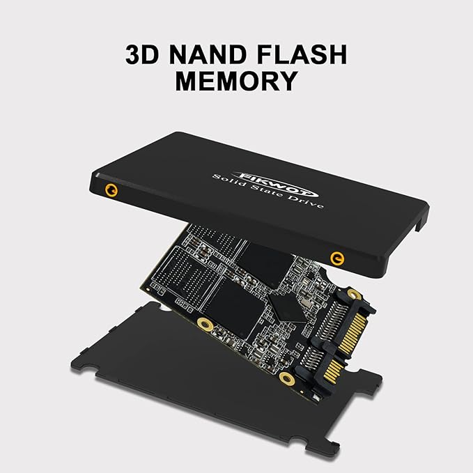 Fikwot FS810 250GB SSD, 2.5" SSD SATA III 6Gb/s, Solid State Drives, Up to 560MB/s, 3D NAND TLC Flash, Internal SSD for Desktops and Laptops(Black)