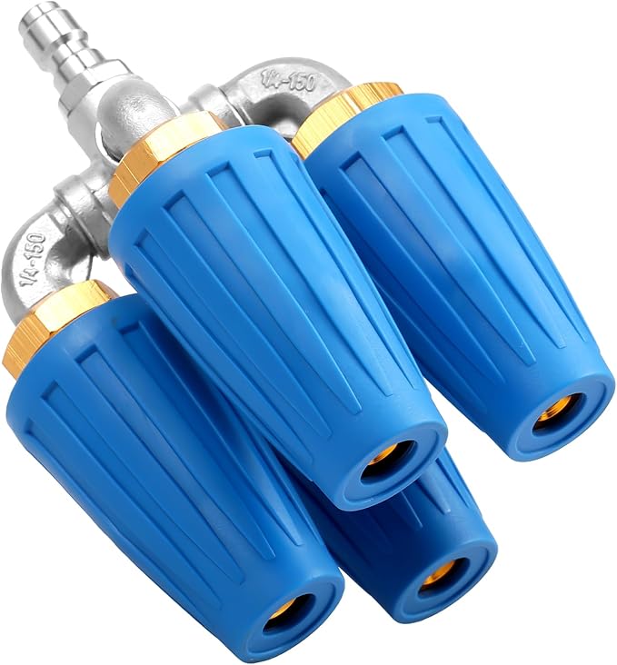 4 in 1 Quad Turbo Nozzle Pressure Washer Aluminum Alloy 4000 PSI Swivel Nozzle with 1/4 Inch Quick Connector 360Â° Rotating Pressure Washer
