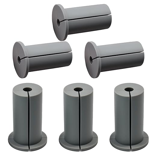 EASYEAH 6pc Starlink Cable Grommet 1" Silicone Waterproof Wall Hole Pass Through Split Cable Bushings for TV Wire Ethernet Cord, Starlink Cable Routing Kit Accessories, 38mm/1.5" Ht, Grey