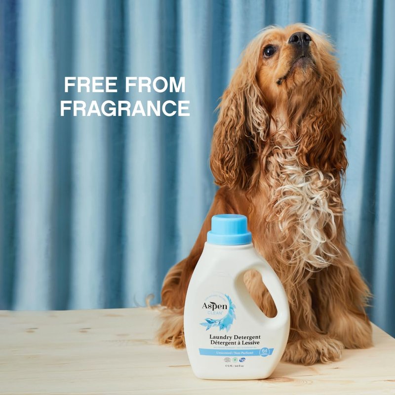 AspenClean | HE Liquid Laundry Detergent | Unscented | Non - Toxic | Natural | EWG Verified | Safe for Babies, Pets & Kids | 64 fl oz (2-pack)