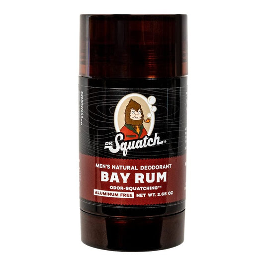 Dr. Squatch Natural Deodorant for Men - Aluminum-Free Bay Rum Scent | 2.65 oz
