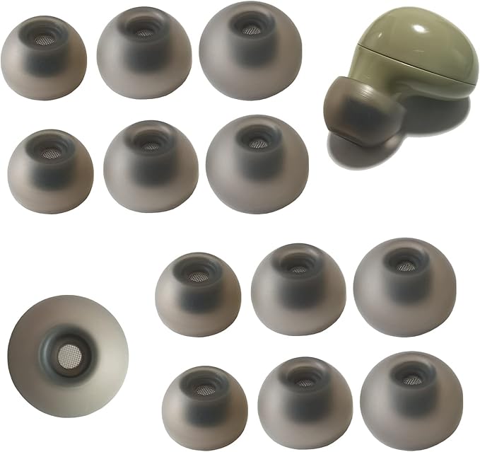 Luckvan Silicone Ear Tips for Galaxy Buds 2 Replacement Filter Screen Earbuds Tips for Samsung Galaxy Buds2/Galaxy Buds+ Plus/Galaxy Buds PE, 6 Pairs LMS Black