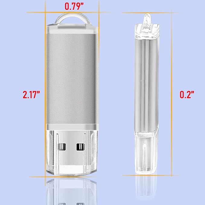 1GB USB Flash Drive 20 Pack Nicepicten Thumb Drives Pack Jump Zip Drive USB 2.0 Flash Drives Mulitipack 1GB Memory Stick with Labels & Lanyards - Silver