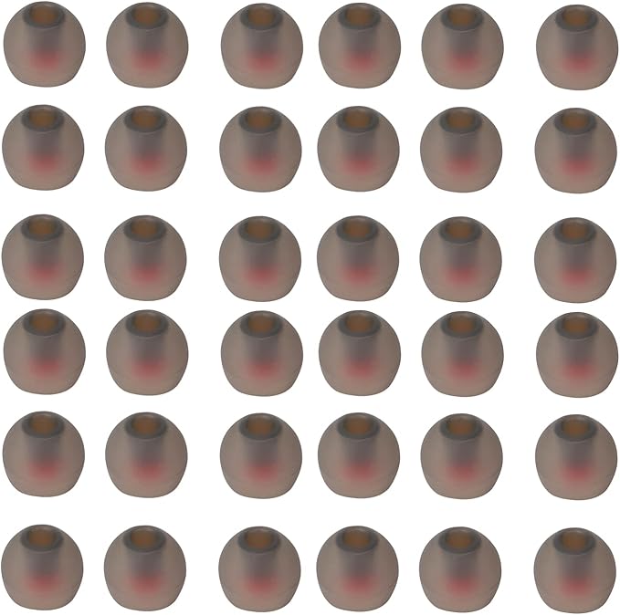CYADCI 36 Pieces Small Earbud Tips Soft and Comfortable Ear Bud Replacement Pieces Silicone Fit Most in-Ear Headphones，Inner Hole 3.8mm -5.5mm，Small Black and Red Replacement Eartips