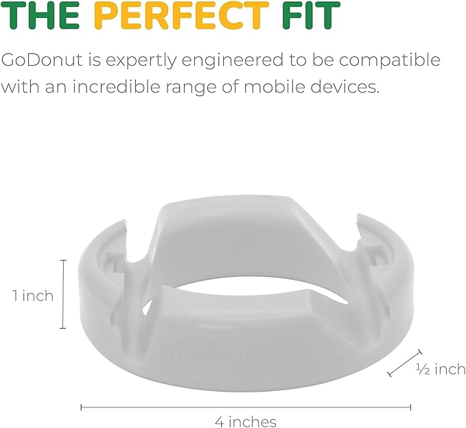 GoDonut Original – Smartphone and Tablet Stand – Compatible with Devices UP to 0.5" Thick Including Protective Cases - for use at Work, at Home, Travel and on-the-go - White