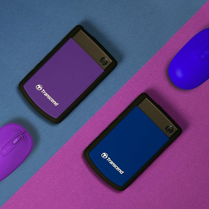 Transcend StoreJet 2TB External Hard Drive, for PS4/PC/Mac/Desktop/Laptop/Xbox, USB3.1(5Gbps)Type-A Portable HDD, One Touch Auto-Backup/Shock Resistant/Three-stage shock protection system(TS2TSJ25H3P)