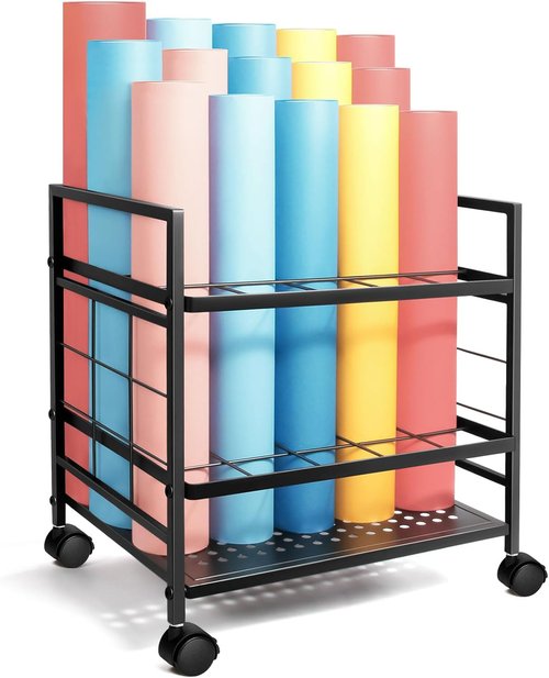 Blueprint Holder with Wheels - 20 Slot Blueprint Storage Rack for Home, Office & School