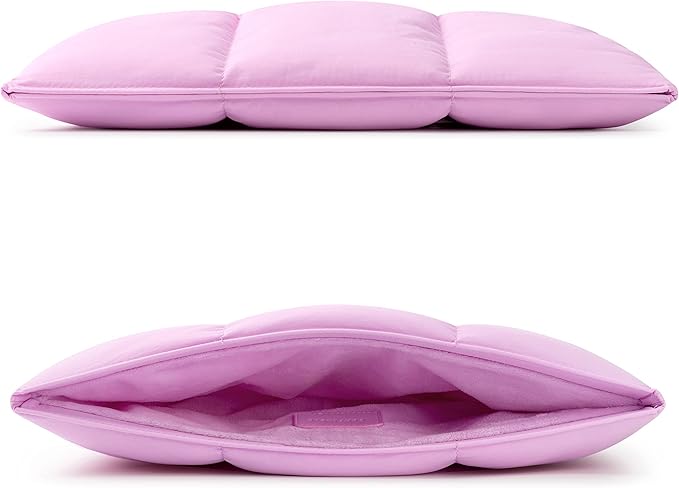 Comfyable Puffy Laptop Sleeve 13 Inch 14 Inch, Quilted Puffer Laptop Carrying Case for Women, Pillow Case Compatible with MacBook Air/Pro M5 M4 M3 M2 Pro/Max 2026, 13" MacBook Neo A18, Lavender Pink