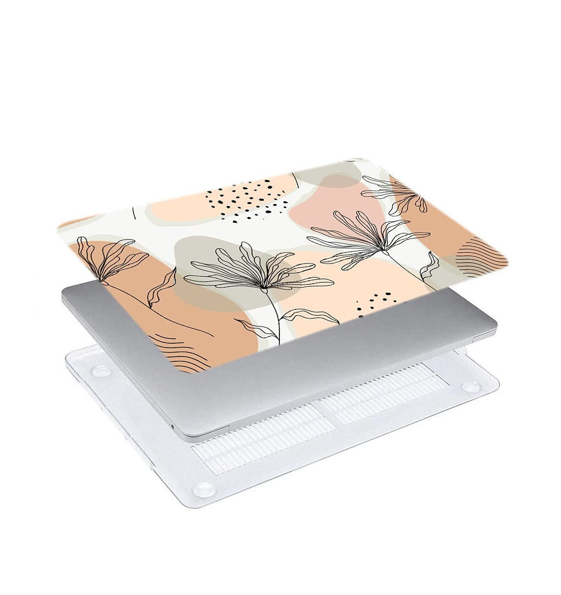 LanBaiLan Compatible for MacBook Pro 13 inch with Touch Bar 2022 2020 2019 2018 2017 2016 Release M1 M2 A2338 A2289 A2251 A2159 A1989 A1706 A1708, Laptop Hard Case & Keyboard Cover, Aesthetic Flower