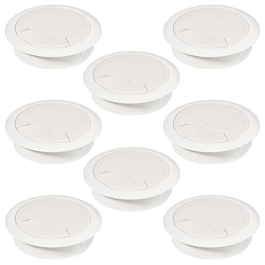 Desk Grommet 2 inch(50mm)8 Pcs, Desk Hole Grommet, Cable Grommet, Desk Hole Cover, Desk Cord Hole Cover, Desk Cable Hole Cover, Desk Wire Hole Insert, Furniture Hole Cover(White Grommet)