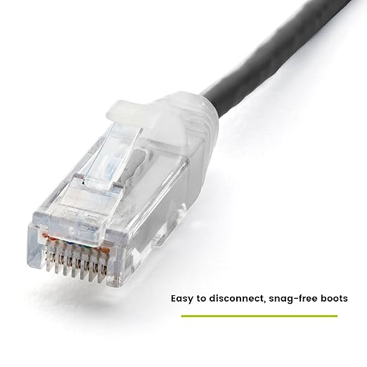 TRUECABLE Cat6 Component Rated Patch Cable, Unshielded (U/UTP), 1ft, Black, 28AWG Stranded Pure Copper, Snagless 10G High-Speed Ethernet Cable, PoE++ 4PPoE 100W, UL Listed, RoHS-3, 5 Pack