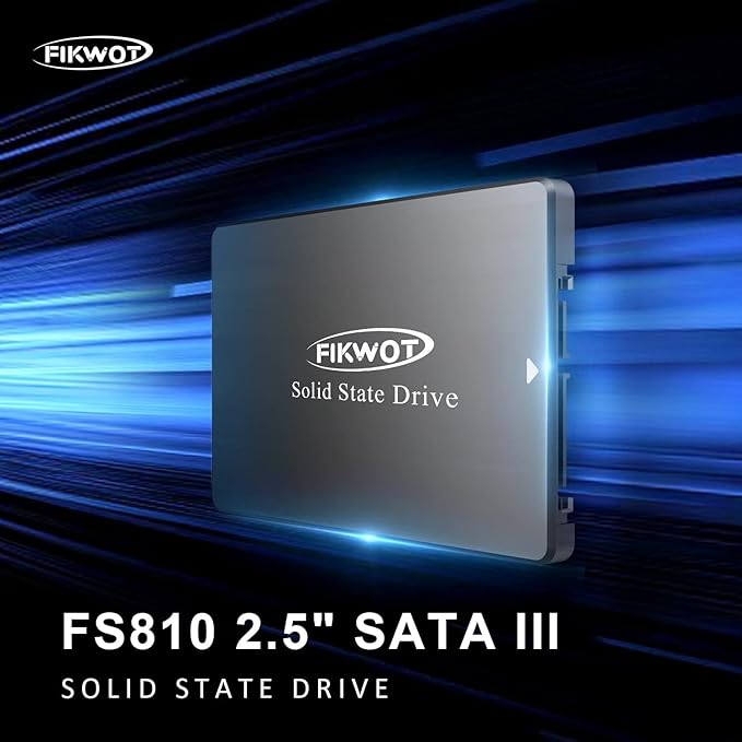 Fikwot FS810 512GB SSD, 2.5" SSD SATA III 6Gb/s, Solid State Drives, Up to 560MB/s, 3D NAND TLC Flash, Internal SSD for Desktops and Laptops(Black)