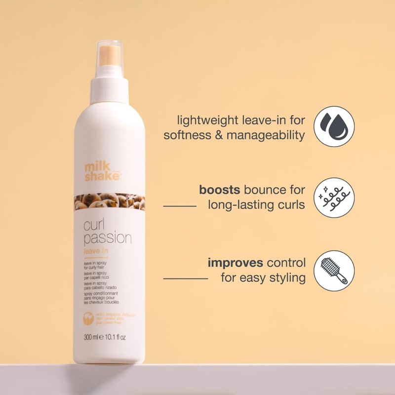 Curl Passion Leave-In Conditioner - Moisturizing Formula for All Curl Types | Detangles, Softens & Adds Bounce | 10.1 fl oz / 300 mL